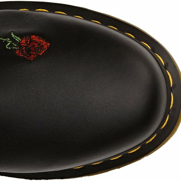 Dr. Martens Women's US 7 1914 Vonda Black Roses Softy T Leather 14-Eye Mid Calf - Picture 2 of 12